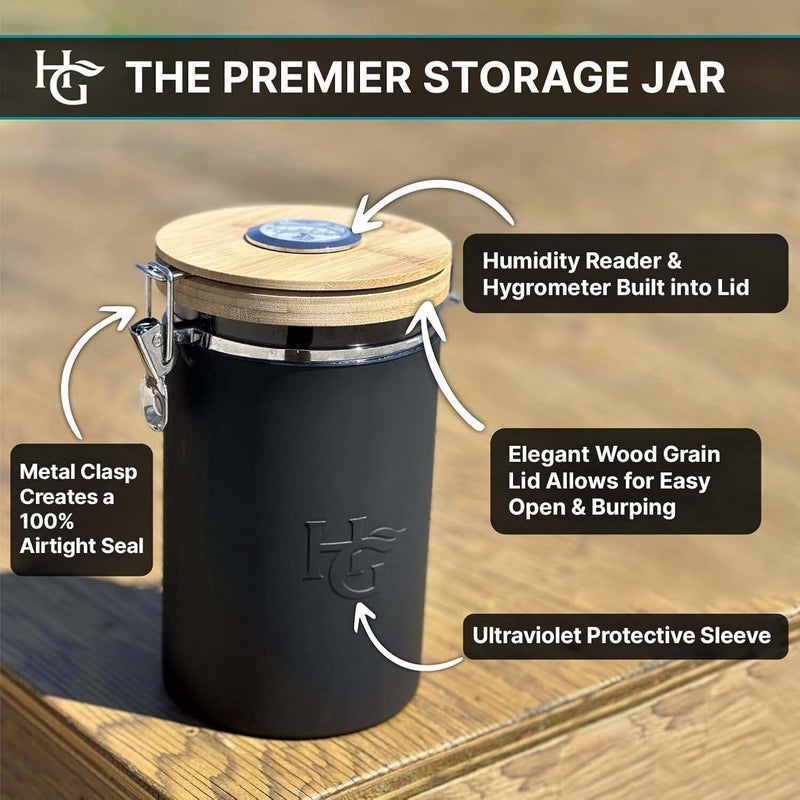 Herb Guard وعاء محكم الإغلاق مع مقياس رطوبة مدمج - Image 2